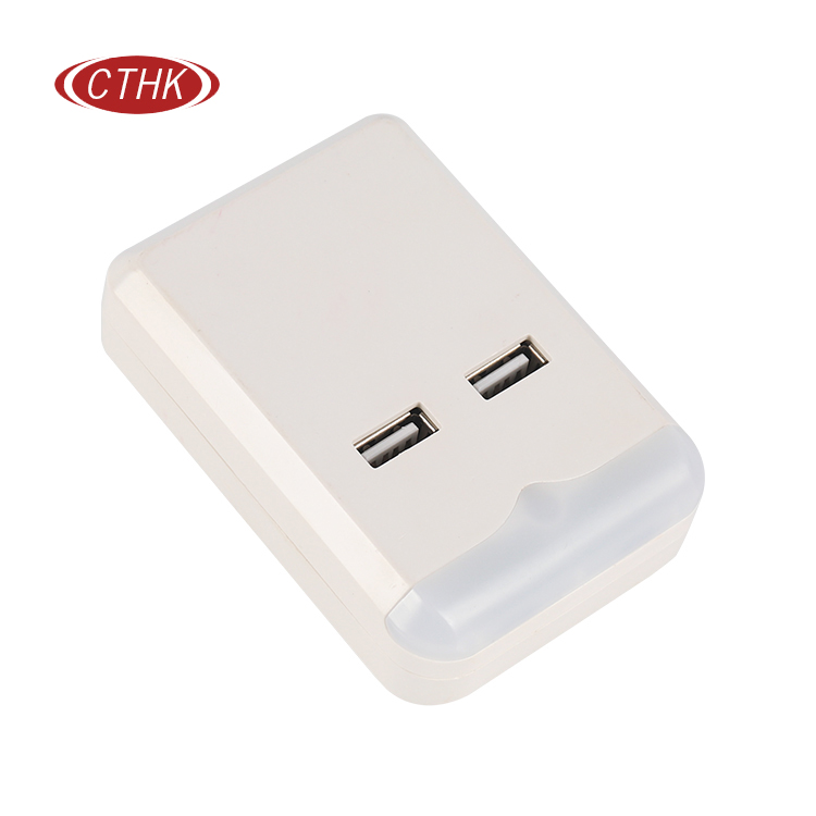 Adaptador de viaje de montaje en pared de EE. UU. con 2 puertos de carga USB